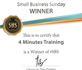 The Paphitis SBS Winner certificate depicting The Paphitis SBS Winner for 4 Minutes Training
