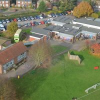 aerial photograph of primary school and grounds